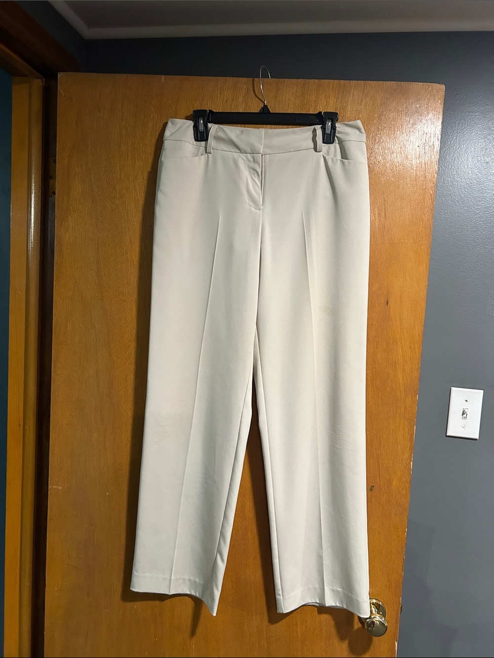 George Cream Wide-Leg Trousers